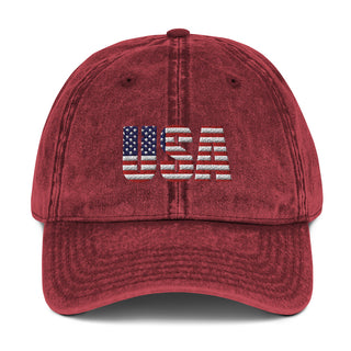 Buy maroon USA Vintage Cotton Twill Cap